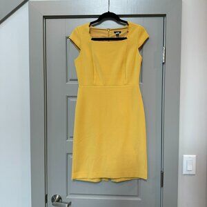 ANN TAYLOR | Short Sleeve Yellow Sheath Work Dress Size 2